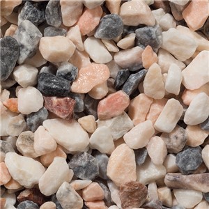 Bulk Bag Flamingo Chippings - Angular chippings which have a beautiful mix of pastel pinks, white, greys and blues which when wet are more colourful.