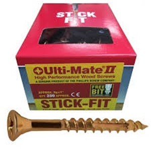 The Ulti-mate screws come yellow plated and are our most popular wood screw with a high performance ideal for tradesmen and DIY&#39;ers alike. In every box you received a high quality stick-fit driver bit and can be used to fix all types of timber and sheet material products.