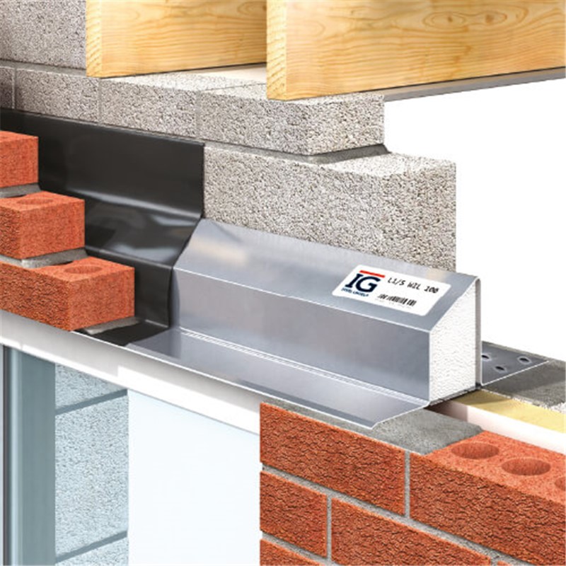 IG 1200mm - L1S100/1200 standard steel lintels used typically in cavity walls with a 90-105mm cavity and 100mm brick/blockwork on the inner and outer leafs.