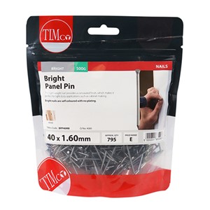 A light weight nail, commonly used for cabinet making and light duty applications. Bright nails are self coloured and have no plating.

• Suitable for indoor applications