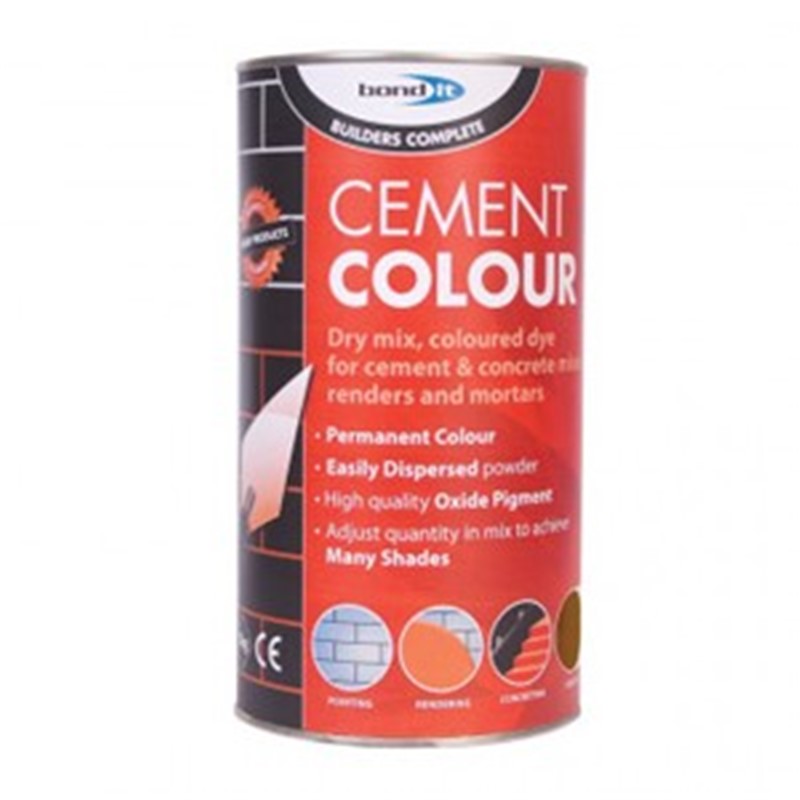 A range of easy-to-use, chloride-free permanent cement colourants. Manufactured with the best quality oxide pigments for permanently colouring all types of mortars cement, concrete and renderings. Easy dispersion of pigment into the mix allows for uniform shades per batch, colour can be adjusted to give a wider variety of shade depths. CE Approved: Conforms to EN12878.