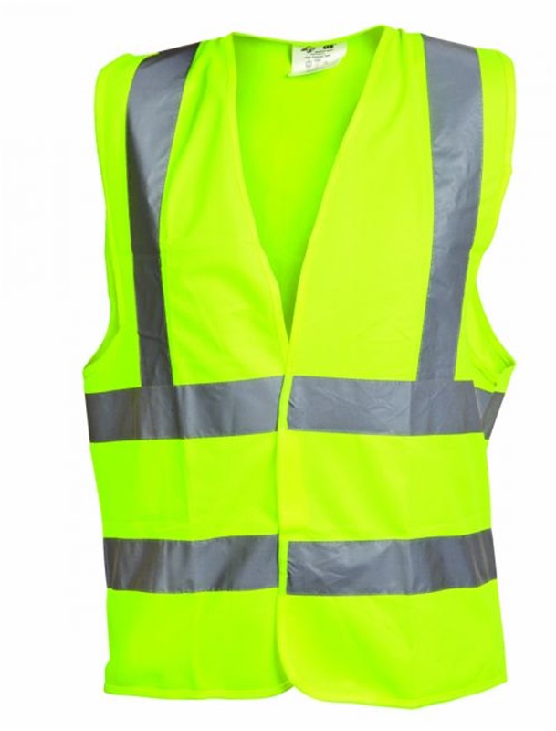 Made from 100% polyester Velcro front fastening and conforming reflective tape Conform to EN471 Class 2