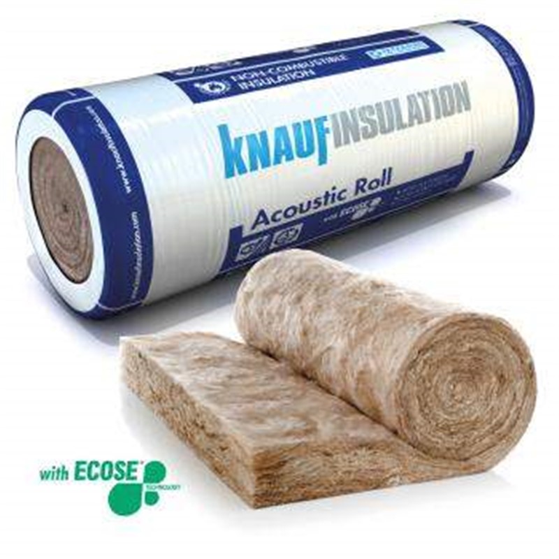 100mm Knauf Earthwool Acoustic Roll is a flexible glass mineral wool quilt that is lightweight, flexible, resilient, and non-combustible. The rolls are 1200mm wide and ready cut to produce 2 rolls in 600mm widths. Earthwool Acoustic Roll provides a high level of sound absorption while also improving the thermal and fire performance of the floor or partition.
