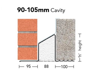 IG 900mm - L1S100/900 standard steel lintels used typically in cavity walls with a 90-105mm cavity and 100mm brick/blockwork on the inner and outer leafs.